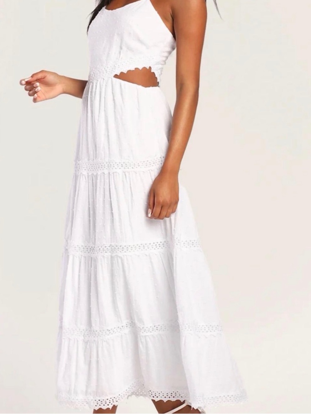 Lulu's White Maxi dress Large